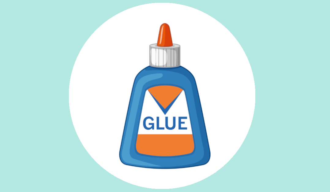 An image of glue representing the "surface area code" that connects "business logic" code.