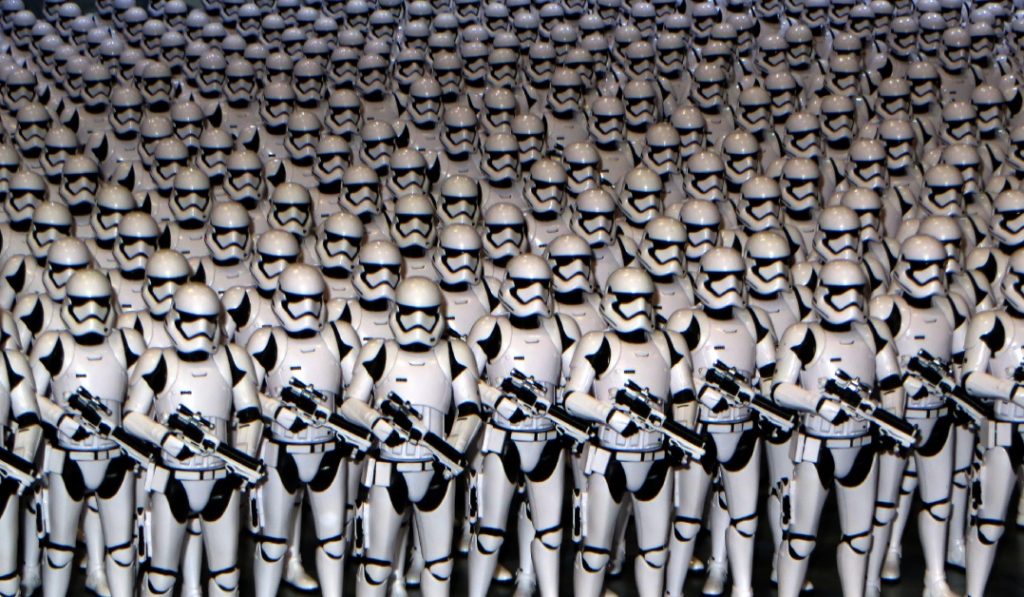 Cloned Stormtroopers representing concurrent Lambda functions