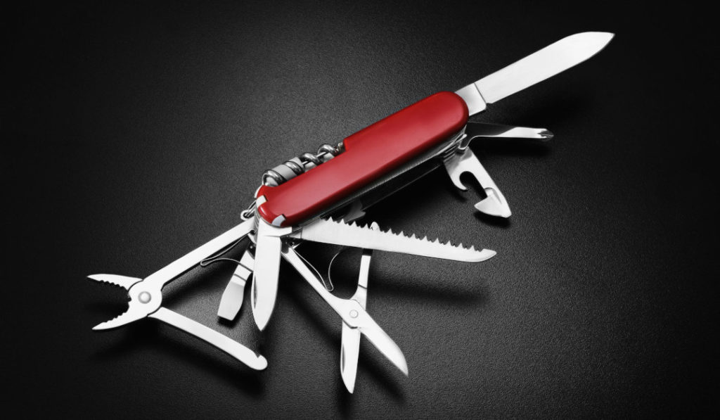 A Swiss Army Knife representing developer serverless open source tooling