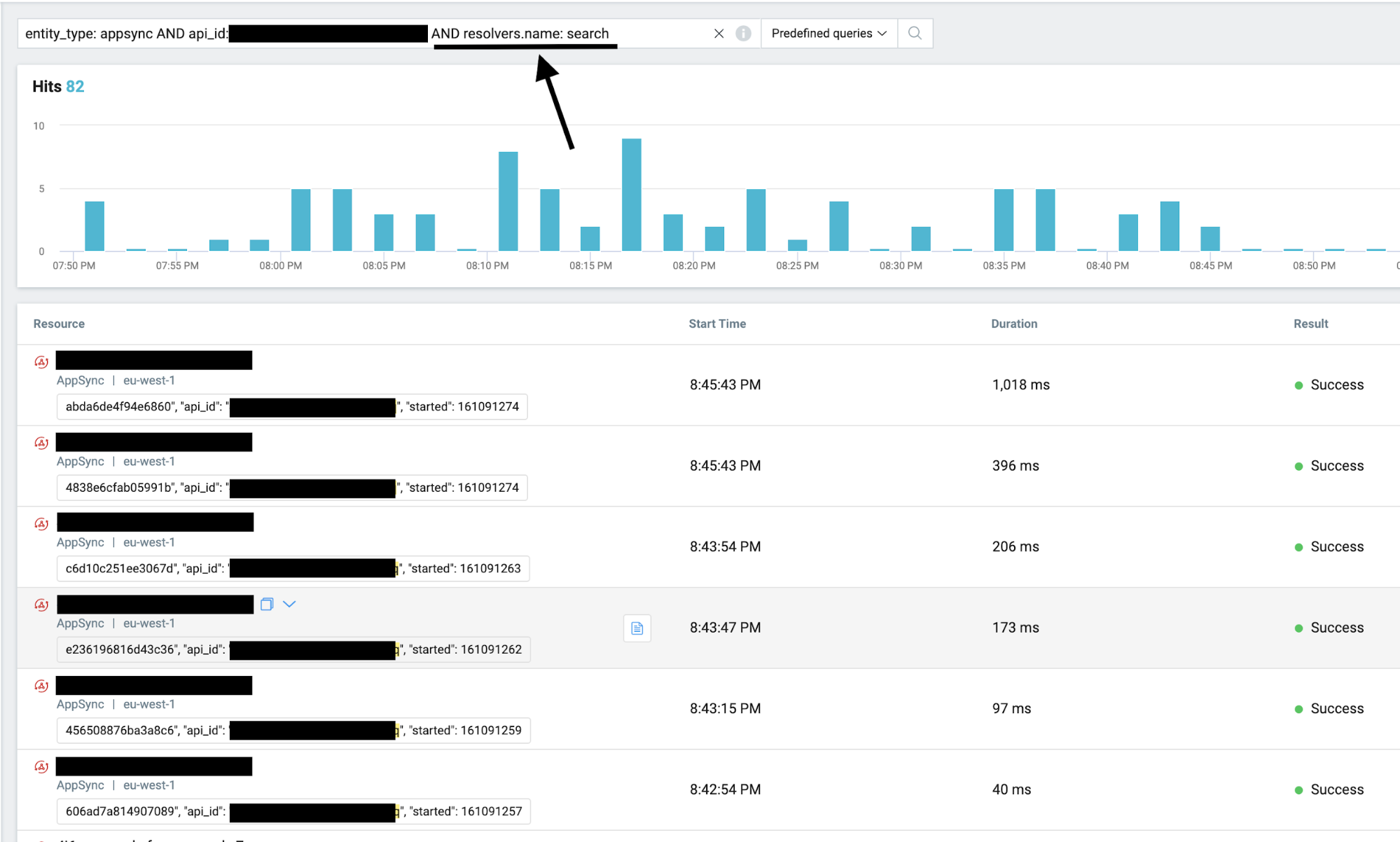 18 Lumigo AppSync search query