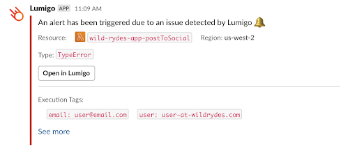 Take remedial actions with Lumigo alerts
