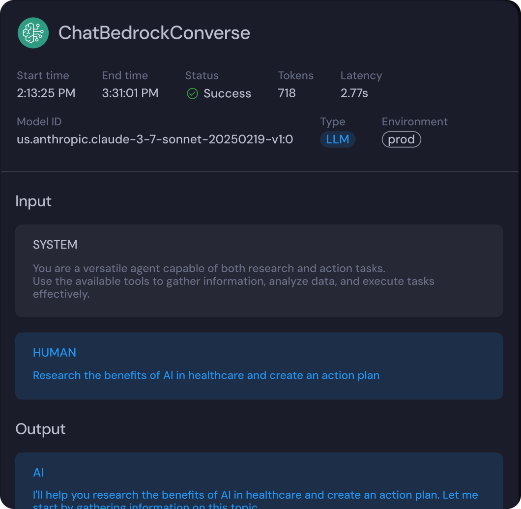 Analyze cost and performance in real time